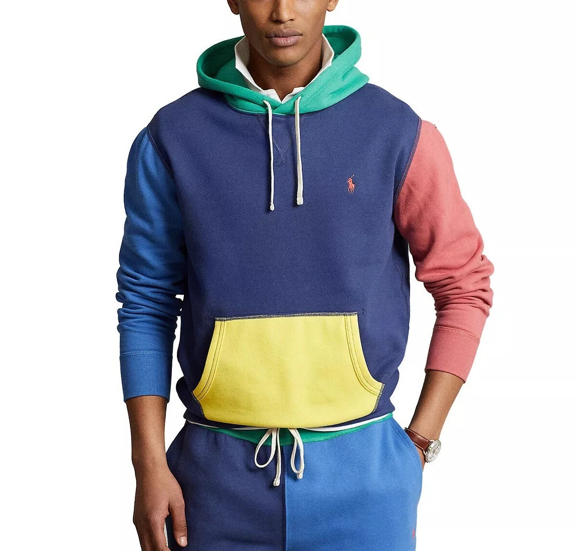 Man Signature Colour Block Hoodie