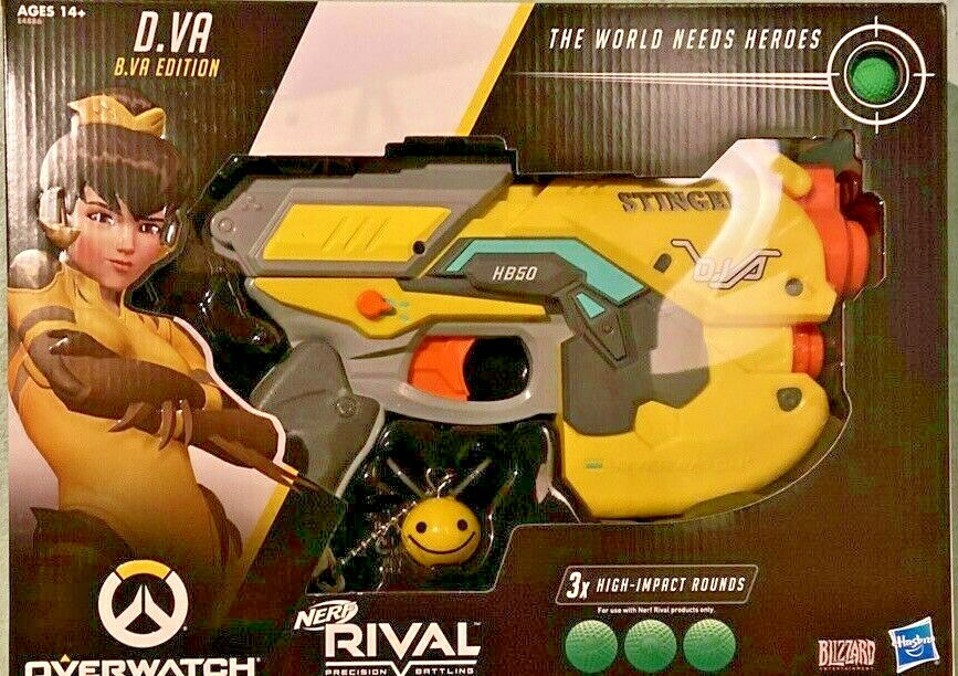 Nerf Rival Overwatch D.VA B.VA Edition Yellow With Bee Charm