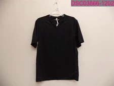 Small Stain-Manduka Men's Short Sleeve V-Neck Minimalist Tee 2.0 Black Medium