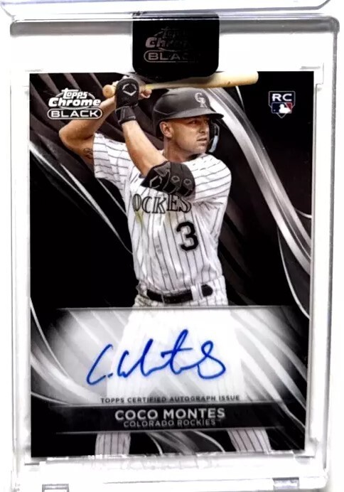 Coco Montes RC 2024 Topps Chrome Black On-Card Rookie Auto #CBA-CMON Rockies