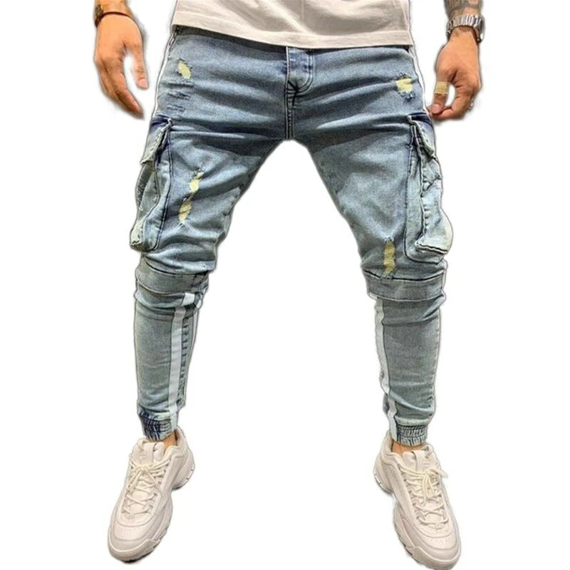 Pantalones vaqueros multibolsillos para hombre sales