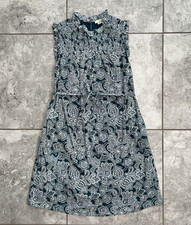 Boden Paisley Floral Cotton Sleeveless A Line Shift Dress Ruffle Belt 4L US 4
