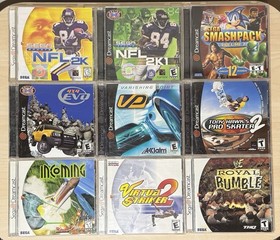 Sega Dreamcast Console System  White (HKT-3020) w/ CONTROLLER & 9 GAMES BUNDLE