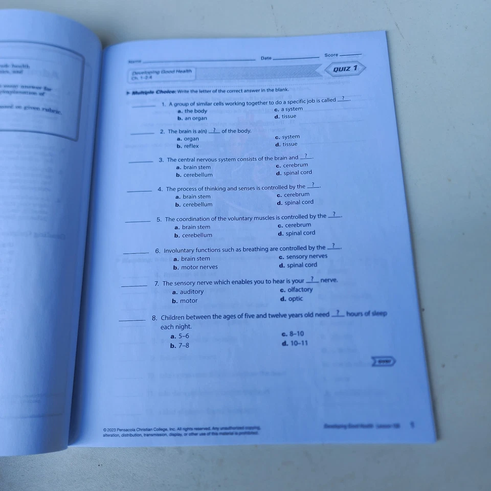 New Abeka Developing Good Health Student Quizzes and Tests Fourth Edition - Image 4 of 4