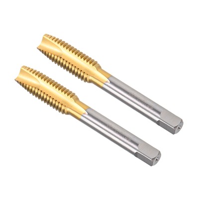 1/2-13 UNC Titanium Coated High Speed Steel Spiral Point Threading Taps 2-Pieces