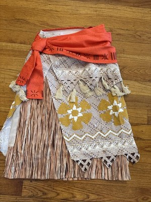 Moana Girls Costume Skirt 7-8 Skirt ONLY Deluxe Disney Store Elastic Waist New