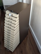 Triumph 15 Drawer Vintage Filing Cabinet with Key and Lock