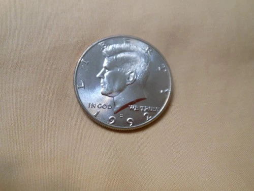 1992 D Kennedy Half Dollar F/ A BU Bank Roll of Kennedy Half Dollars. Nice Coin!