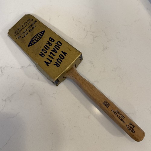 Vintage NOS Paint Brush Wooden Handle 2.5" 100% Tynex In Cover; UBM