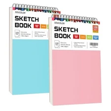  Art Supplies Sketching Kit with 100 Sheets 3 9" x 12" (Pack of 2) Blue&Pink