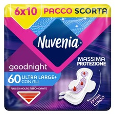 NUVENIA Ultra Notte Ali 60 Assorbenti 6 Confezioni da 10 Assorbenti Maxi Scorta