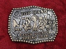 Superstar Ranch Rodeo Champion☆1984☆Team Roping TROPHY BUCKLE☆RARE☆859