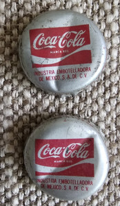 Lot of 2 Coca-Cola Coke Bottle Caps from Mexico Used