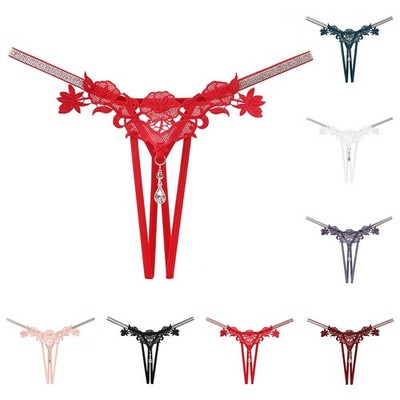 Home Sleeping Underwear Panties Cute With Pearls Lace Sexy Transparent