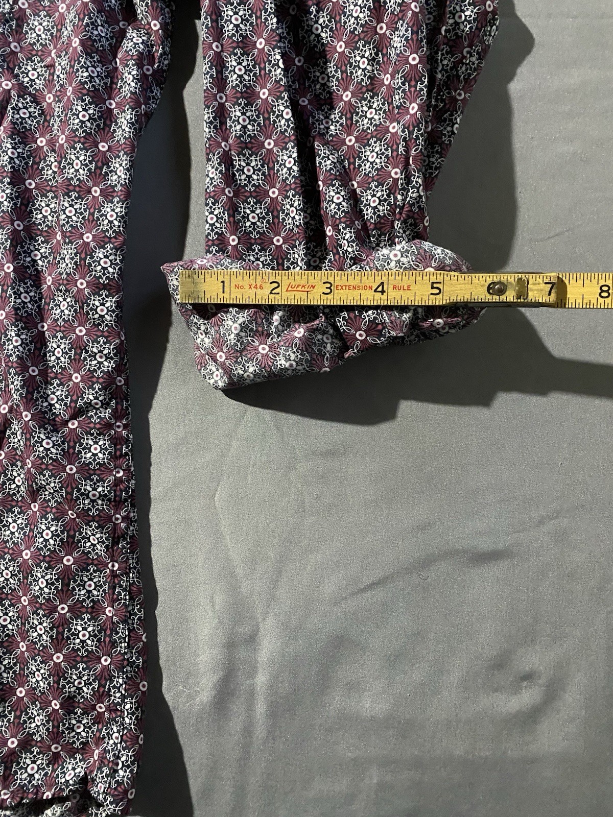 Cinch Burgundy Geometric Pattern Button Up Short … - image 5