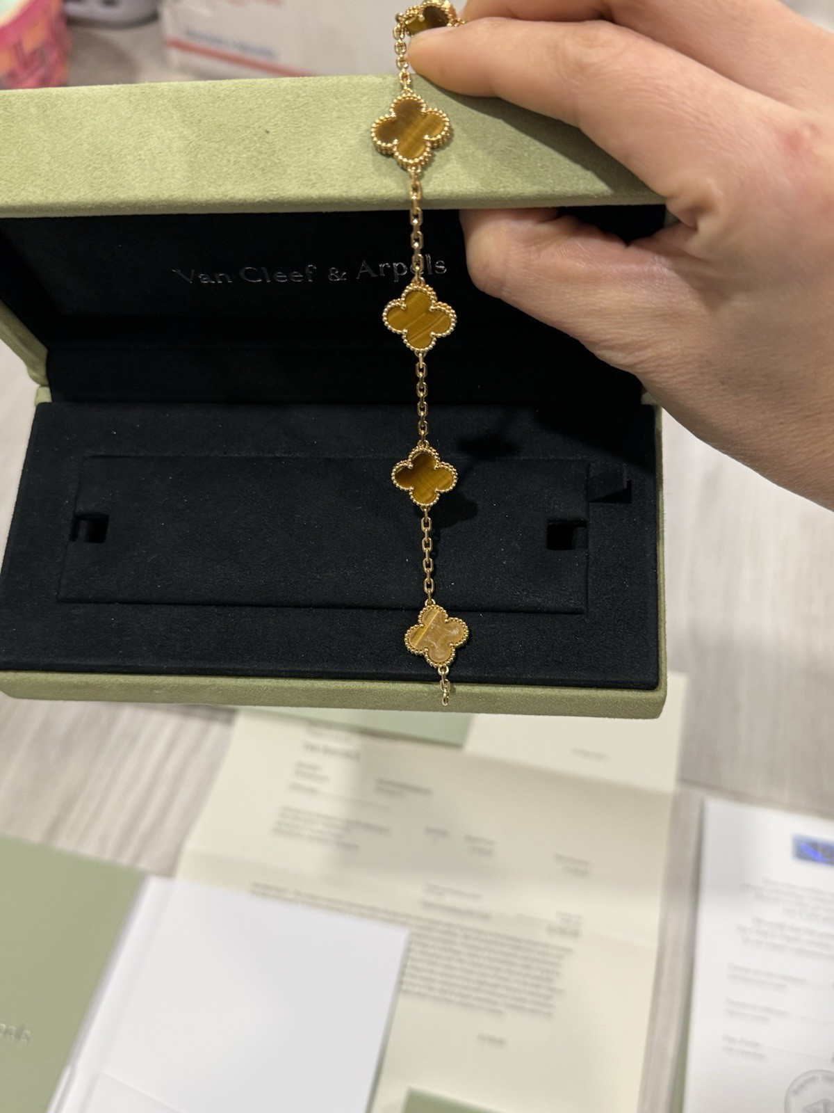 Authentic Van Cleef Arpels Alhambra Bracelet TIGE… - image 16