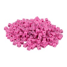 300 Stück Mini Würfel 5mm/0.2" Acryl Spielpunkt Würfel Pink/Schwarz
