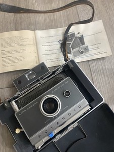Polaroid Automatic 100 Land Vintage Instant Camera Gray with Case & Manual