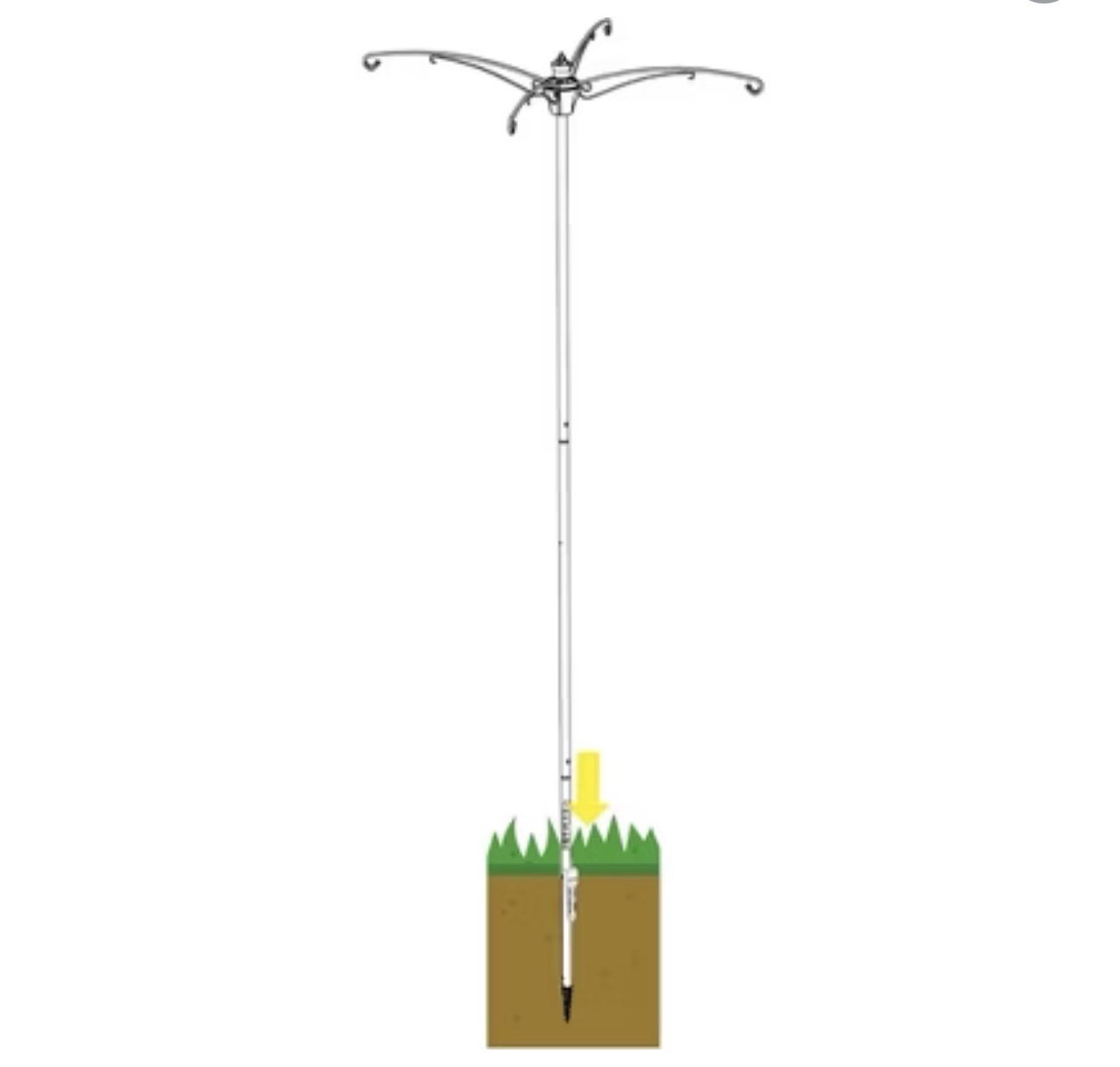 Pole Kit, 4-arm Hanging Station, Black
