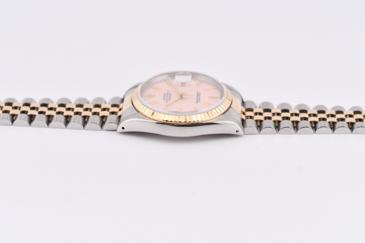 Rolex Datejust 16233 Yellow Gold Fluted Bezel Custom Turquoise