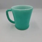 Fire King Coffee Mug D Handle Oven Ware Made in USA Teal Turquoise Vintage