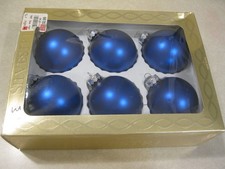 Vintage Silvestri Christmas Blue Glass Christmas Ornaments MADE IN USA