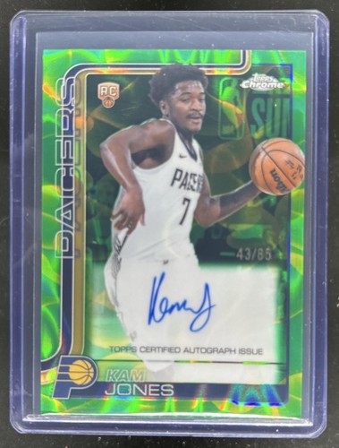 2025-26 Topps Chrome Update Kam Jones Rookie Auto Lava Lamp RC Green/Yellow #/85