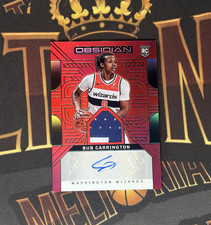 BUB CARRINGTON 2024-25 PANINI OBSIDIAN #RJI-BUB ROOKIE JERSEY INK INTL RED RPA