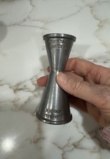 A & J Mfg Cocktail Highball Jigger Made In USA Pewter Vintage Barware '30s Retro