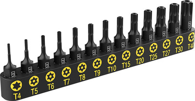 LEXIVON Torx Bit Set 13-Teiliges T4, T5, T6, T7, T8, T9, T10, T15, T20, T25, T27