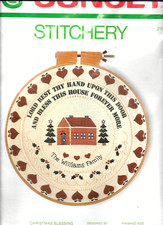 Sunset Stitchery Kit,CHRISTMAS BLESSING,HOLLY  HEARTS,MPN 2109,SEALED,1983