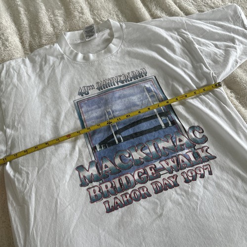VTG Single Stitch T Shirt Unisex XL Mackinac Bridge 1997 40th Anniversary Walk - Picture 12 of 18