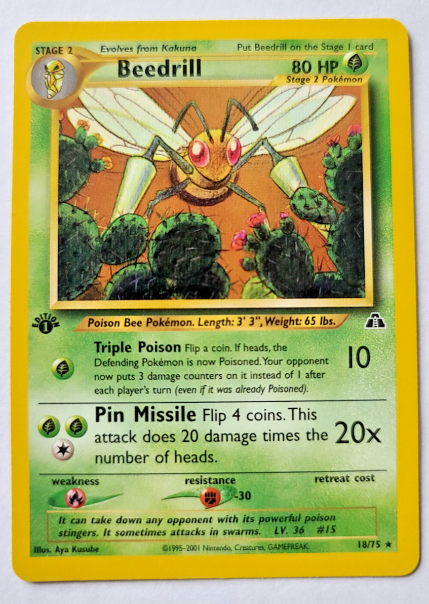 Pokemon TCG: Beedrill Neo Discovery 1st Edition #18/75 Near Mint (NM)