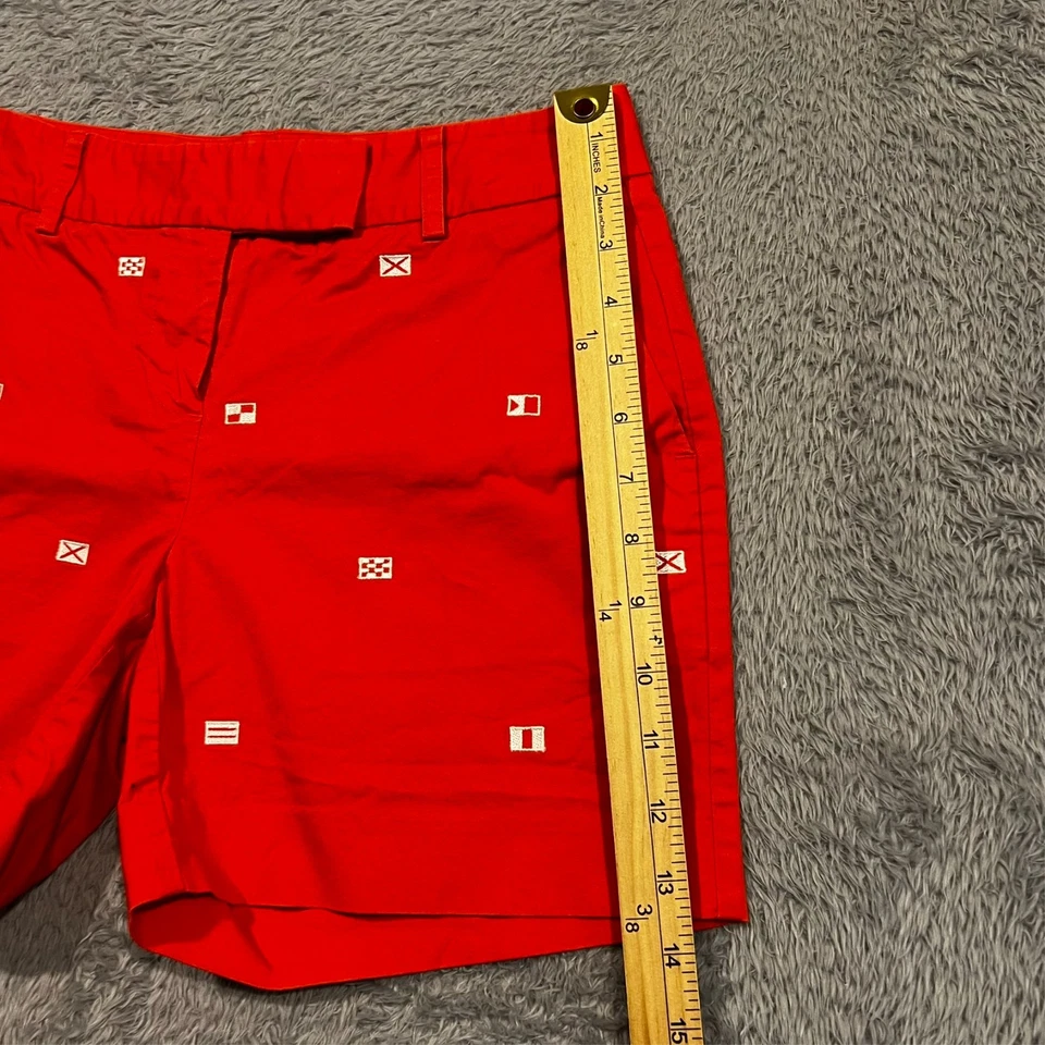 Pantalones Cortos Chinos Nautica Para Mujer 0 27x5 Rojo Naranjado Estampado Completo Navegación Playa Foto 3 de 4