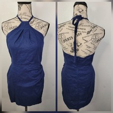 reformation Mini Dress size 4 Halter Tie Open Back Navy Blue Party Goingout