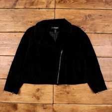 Vintage Lane Bryant Leather Jacket XL Suede Biker 18/20 Black Womens