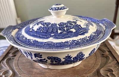 Alfred Meakin Vintage ''Old Willow'' Terrine Gemüse Servierschale