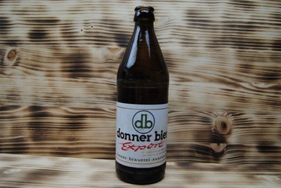 alte Flasche Donner Bier Export großes Label, Donner Brauerei Saarlois