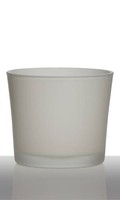 Inna-Glas Orchideentopf Alena, Zylinder - Rund, Weiß Mattiert, 12,5Cm, Ø 14,5Cm