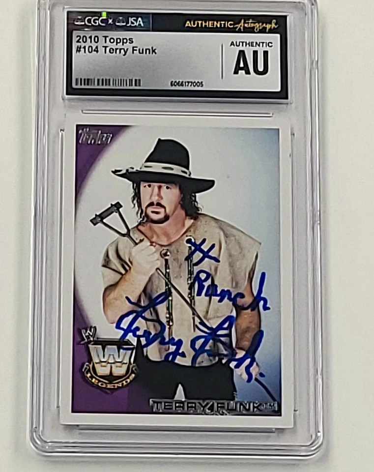 Terry Funk 2010 Topps WWE Auto #104 CGC x JSA Slabbed Wrestling Autograph - Image 3 of 4