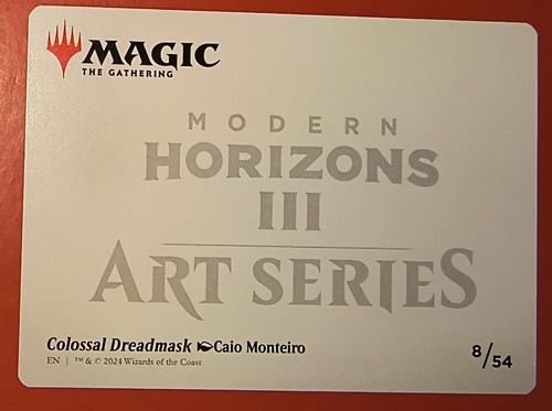 Magic The Gathering, Magic: Colossal Dreadmask, firma dorada 8/54 Mh3, casi nueva. SERIE DE ARTE - Imagen 2 de 3