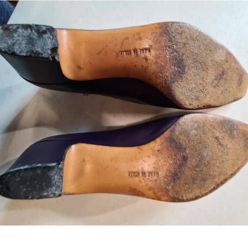 Vintage Salvatore Ferragamo lila Leder Pumps 6 AAAA extra schmal *LESEN* - Bild 7 von 9