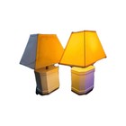 Pair Vintage Mid-Century Modern Crackle Glaze Ceramic Table Lamps Stiffel Style  — photo 2