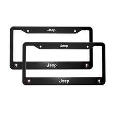 Jeep 2 Pack Stainless Steel Rust-proof License Plate Frame Holder Black