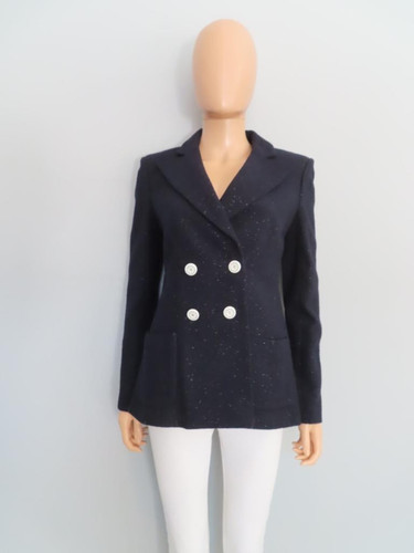Neu mit Etikett Chanel 19C Navy Metallic Jacke/Blazer Größe F 36/US 4 - Bild 10 von 20