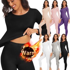 Womens Winter Ultra-Soft Thermal Top  Bottom Underwear Set S/M/L/XL/XXL/XXXL