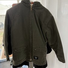 WALLS Blizzard Pruf Canvas Duck Jacket Full Zip Sherpa Lined Youth Kids L 12/14