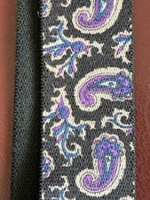 Pelican USA Elastic Suspenders, Black/ Purple Paisley Print Clip On