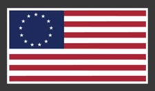 American Flag 13 Stars Vinyl Decal With White Offset Sticker Car Truck SUV