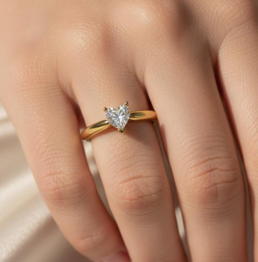 1.00CT Natural Diamond Solitaire Ring 14K Yellow Gold Wedding Anniversary Gifts